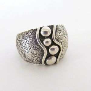 Textured Silver Band Band Ring